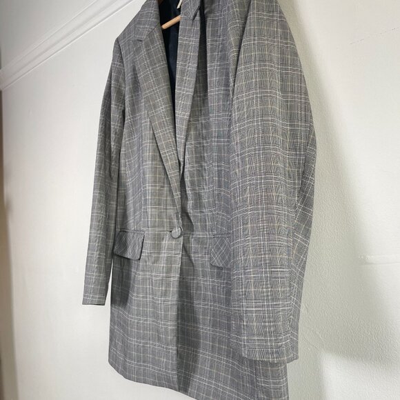 TOP SHOP Oversized Checked Black and White Blazer Size 36 EU - Picture 8 of 13